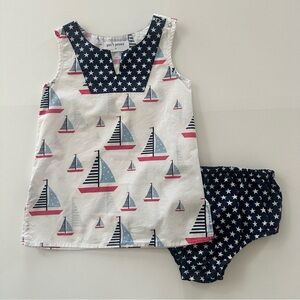 Petit Peony 2T Toddler Girl Sailboat Star Print Dress Set Spring Summer